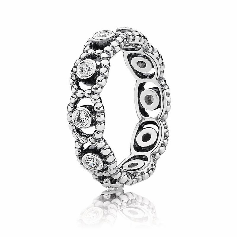 Pandora Her Majesty Stackable Ring Ireland - Sterling Silver/Cubic Zirconia - 402615WXH